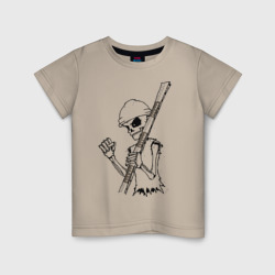 Детская футболка хлопок Скелетон геодезист 2 черн