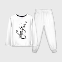Детская пижама с лонгсливом хлопок Скелетон геодезист 2 черн