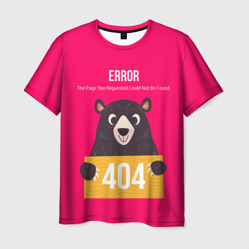 Мужская футболка 3D Ошибка 404 Фото 01 Мужская футболка 3D Ошибка 404 Фото 01