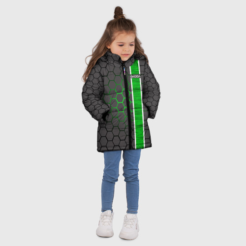 Зимняя куртка для девочек 3D Skoda, цвет черный - фото 5