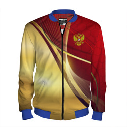 Мужской бомбер 3D Russia sport: Red and Gold