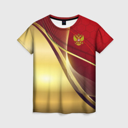 Женская футболка 3D Russia sport: Red and Gold