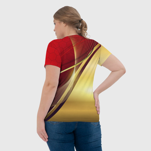 Женская футболка 3D Russia sport: Red and Gold, цвет 3D печать - фото 7