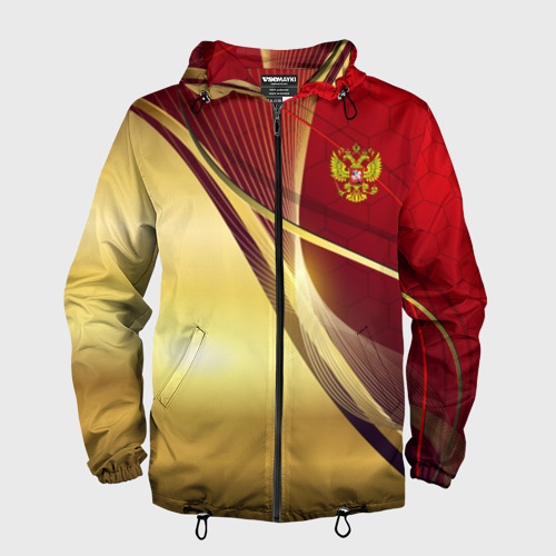Мужская ветровка 3D RUSSIA SPORT: Red and Gold. Фото 01 Мужская ветровка 3D RUSSIA SPORT: Red and Gold. Фото 01