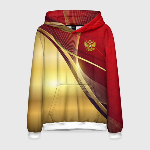 Мужская толстовка 3D Russia sport: Red and Gold, цвет белый