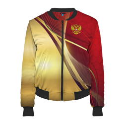 Женский бомбер 3D Russia sport: Red and Gold