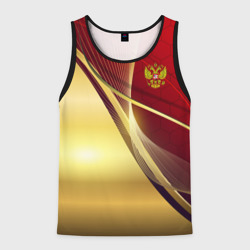 Мужская майка 3D Russia sport: Red and Gold