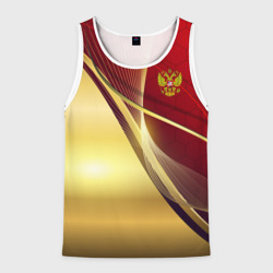 Мужская майка 3D Russia sport: Red and Gold