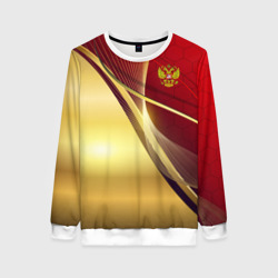 Женский свитшот 3D Russia sport: Red and Gold