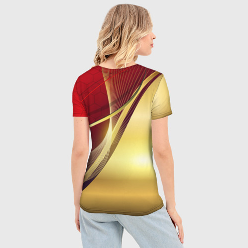 Женская футболка 3D Slim Russia sport: Red and Gold, цвет 3D печать - фото 4