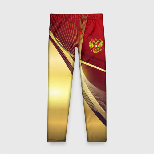 Детские леггинсы 3D Russia sport: Red and Gold, цвет 3D печать