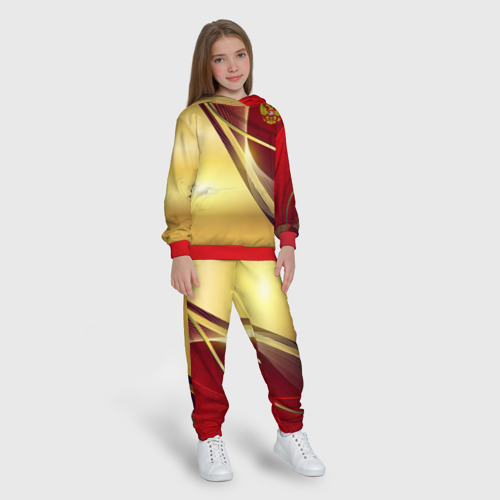 Детский костюм с толстовкой 3D Russia sport: Red and Gold, цвет красный - фото 5