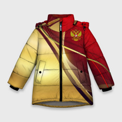 Зимняя куртка для девочек 3D RUSSIA SPORT: Red and Gold