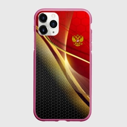 Чехол для iPhone 11 Pro матовый Russia sport: red and black