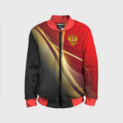 Детский бомбер 3D Russia sport: red and black