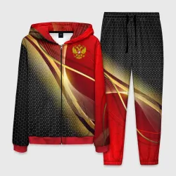 Мужской костюм 3D Russia sport: red and black