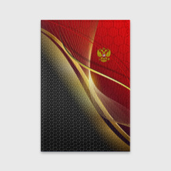 Обложка для паспорта матовая кожа Russia sport: red and black