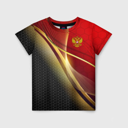 Детская футболка 3D Russia sport: red and black