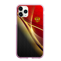 Чехол для iPhone 11 Pro матовый Russia sport: red and black