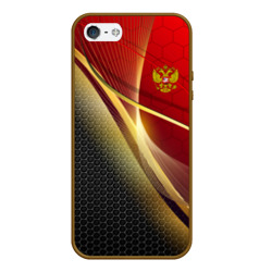 Чехол для iPhone 5/5S матовый Russia sport: red and black