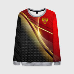 Мужской свитшот 3D Russia sport: red and black