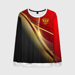 Мужской свитшот 3D Russia sport: red and black