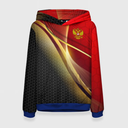 Женская толстовка 3D Russia sport: red and black