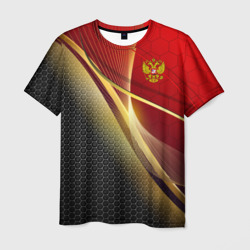 Мужская футболка 3D Russia sport: red and black