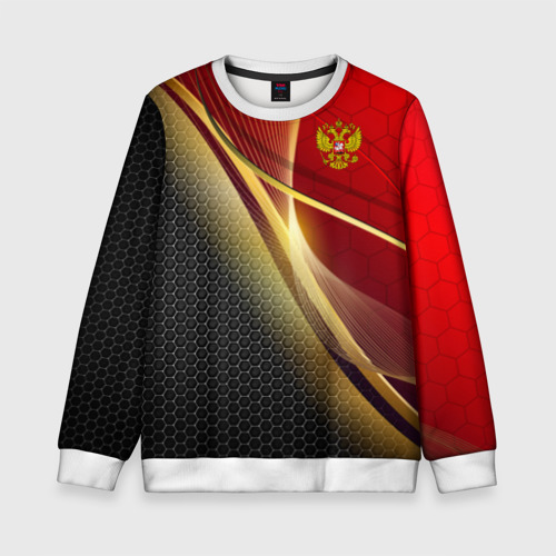 Детский свитшот 3D Russia sport: red and black, цвет 3D печать