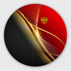 Круглый коврик для мышки Russia sport: red and black