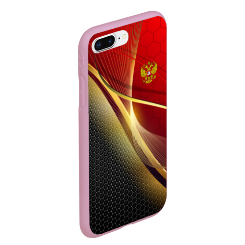 Чехол для iPhone 7Plus/8 Plus матовый Russia sport: red and black, цвет розовый - фото 3