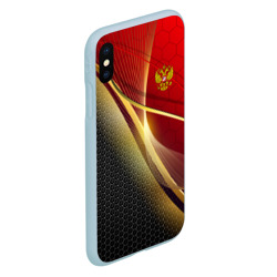 Чехол для iPhone XS Max матовый Russia sport: red and black - фото 2