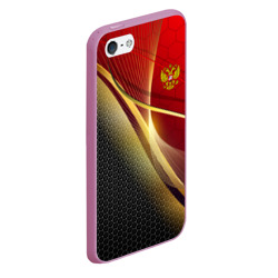 Чехол для iPhone 5/5S матовый Russia sport: red and black - фото 2