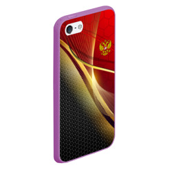 Чехол для iPhone 5/5S матовый Russia sport: red and black - фото 2