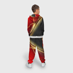 Костюм с принтом Russia sport: red and black для ребенка, вид на модели сзади №2. Цвет основы: белый