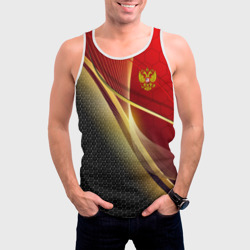 Мужская майка 3D Russia sport: red and black - фото 2