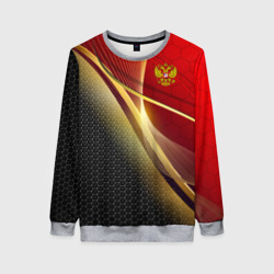 Женский свитшот 3D Russia sport: red and black