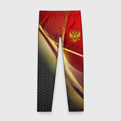 Детские леггинсы 3D Russia sport: red and black