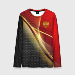 Мужской лонгслив 3D Russia sport: red and black