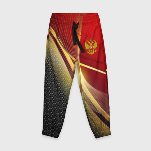 Детские брюки 3D Russia sport: red and black, цвет 3D печать