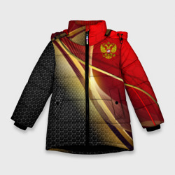 Зимняя куртка для девочки RUSSIA SPORT: Red and Black.