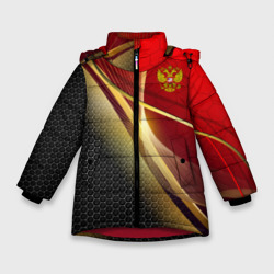 Зимняя куртка для девочек 3D Russia sport: red and black