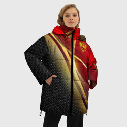 Женская зимняя куртка Oversize Russia sport: red and black - фото 2