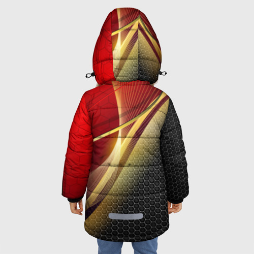 Зимняя куртка для девочек 3D Russia sport: red and black, цвет красный - фото 4