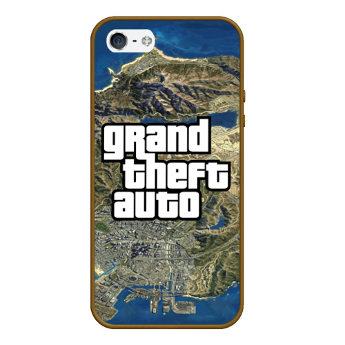 Чехол для iPhone 5/5S матовый GTA, цвет коричневый