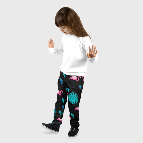 Детские брюки 3D Узор из фламинго, цвет 3D печать - фото 3
