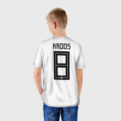 Футболка с принтом Kroos home WC 2018 для мужчины, вид на модели сзади №2. Цвет основы: белый