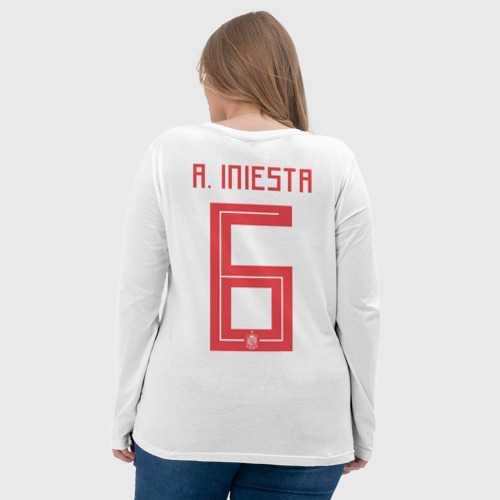 Женский лонгслив 3D Iniesta away WC 2018, цвет 3D печать - фото 7