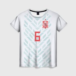 Женская футболка 3D Iniesta away WC 2018