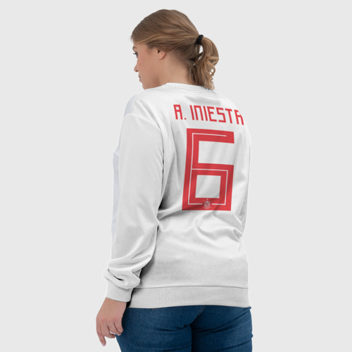 Женский свитшот 3D Iniesta away WC 2018, цвет 3D печать - фото 7